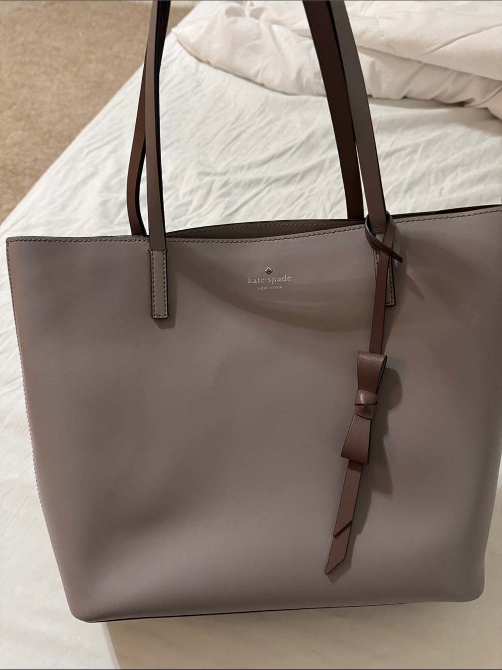 kate spade Taupe and Brown Leather Tote